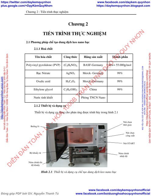 NGHIÊN CỨU CHẾ TẠO HẠT NANO BẠC VÀ DUNG DỊCH KEO NANO BẠC THEO PHƯƠNG PHÁP VI SÓNG