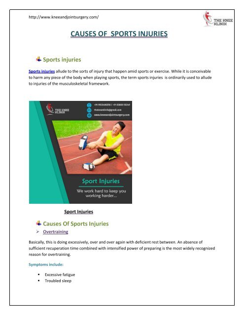Causes of Sports Injuries