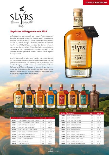 Mountain Spirits - Katalog 2019