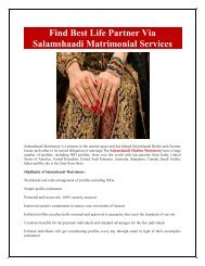 Salamshaadi Muslim Matrimony in Hyderabad