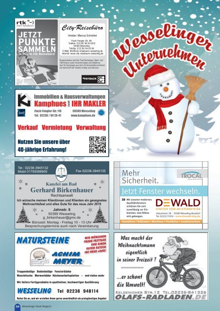 Wesselinger Stadt Magazin Dezember 2018