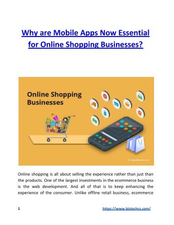 Why are Mobile Apps Now Essential for Online Shopping Businesses?