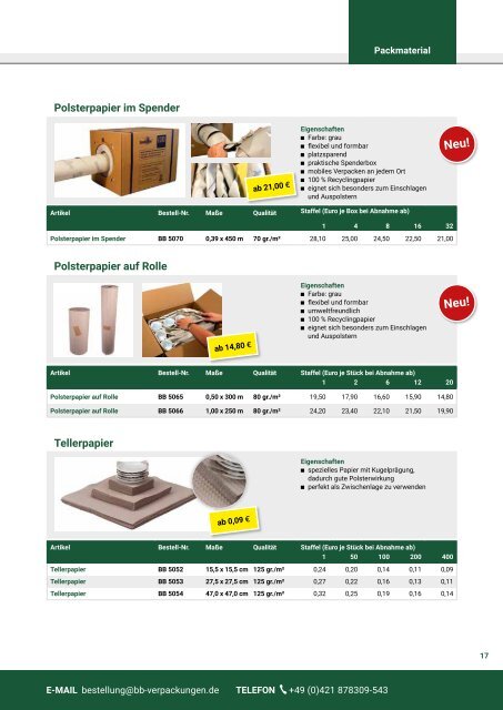 BB-Verpackungen Katalog 2019