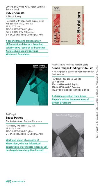 Flyer New and Selected Titles 2018/19 Scheidegger & Spiess