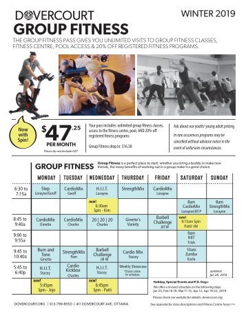 Dovercourt Winter 2019 Group Fitness