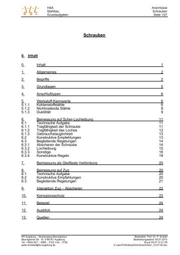 Schrauben - Ingenieurbüro Dr. Knödel