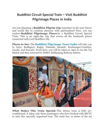 Buddhist Circuit Train – Explore to Buddhist Pilgrimage Places in India