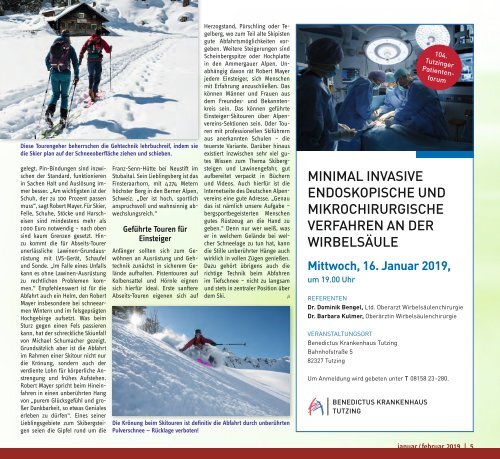 Tassilo, Ausgabe Januar/Februar 2019 - Das Magazin rund um Weilheim und die Seen