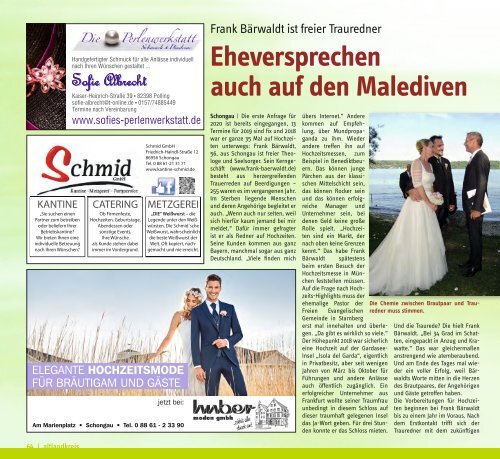 Altlandkreis Ausgabe Januar/Februar 2019 - Das Magazin für den westlichen Pfaffenwinkel