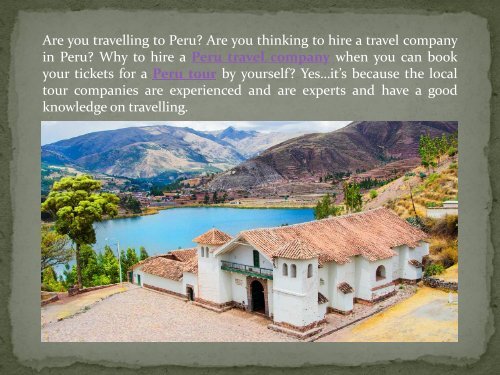 Are you Thinking to Hire a Travel Company in Peru? Contact EXOTIC MAX Tour Operator