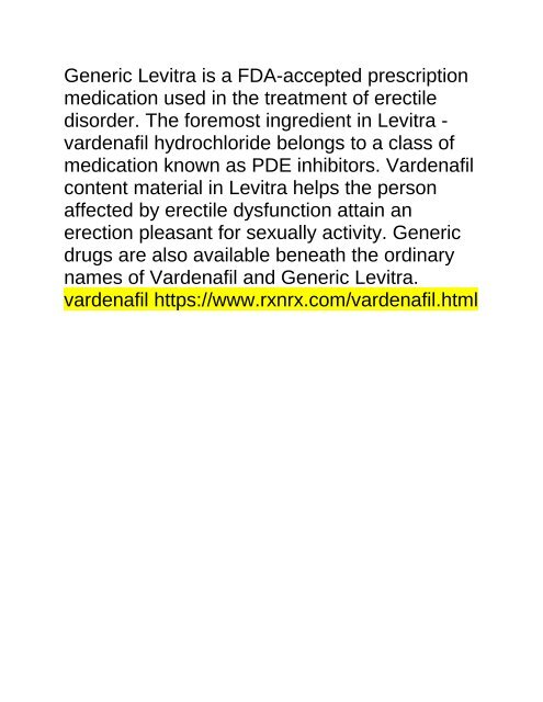 generic levitra (vardenafil)