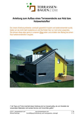 Anleitung zum Bau eines Terrassendecks - Holz-Terrassen selber ...