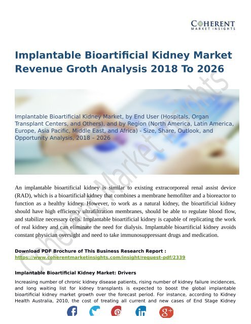 Implantable Bioartificial Kidney Market Revenue Groth Analysis 2018 To 2026