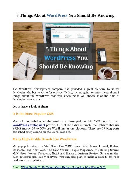 5 Things About WordPress You Should Be Knowing