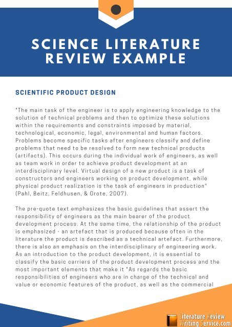 environmental science literature review example