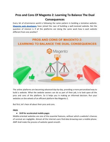 Pros and Cons Of Magento 2_ Learning To Balance The Dual Consequences