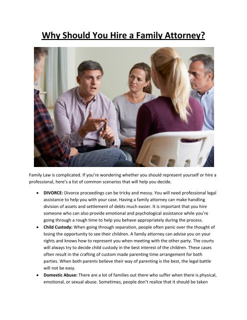 Why Should You Hire a Family Attorney?
