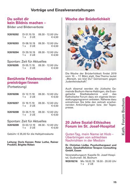 KEFB Bochum & Wattenscheid Programm 2019 