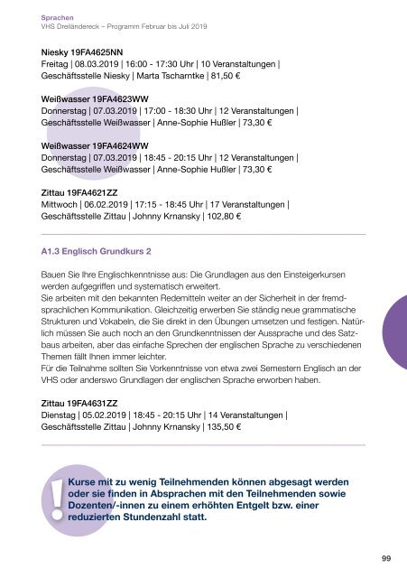 Programm Frühjahr 2019