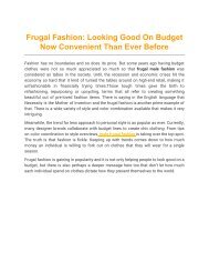Frugal Fashion_ Looking Good On Budget Now Convenient Than Ever Before