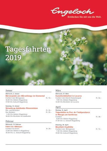 Flyer Tagesfahrten Sommer 2019