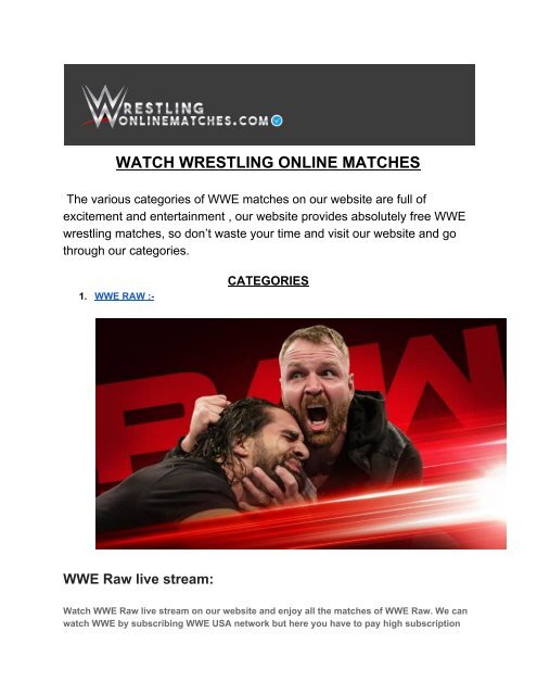 watch wrestling stream