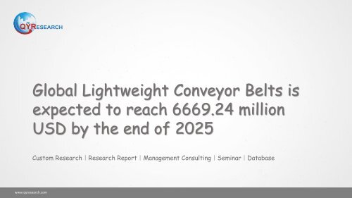 Global Lightweight Conveyor Belts is expected to reach 6669.24 million USD by the end of 2025