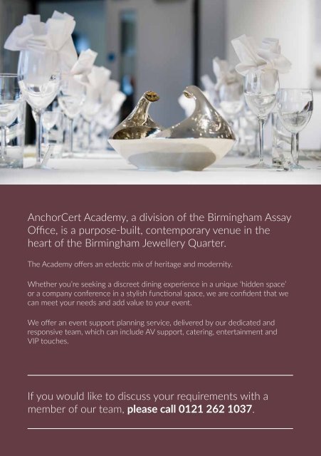 Assay Office Conference and Events Brochure (online)