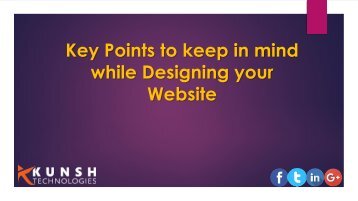 Key Points to consider while Designing Website