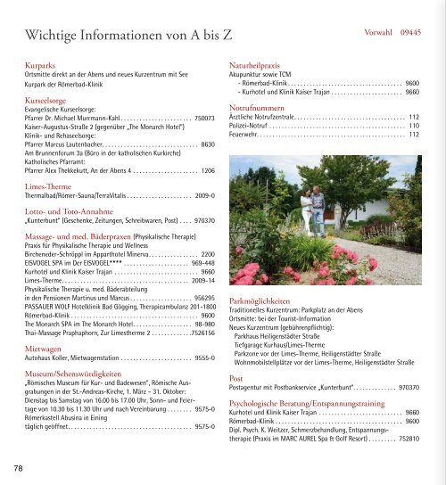 Urlaubsmagazin Bad Gögging 2019 - Gastgeber & Informationen