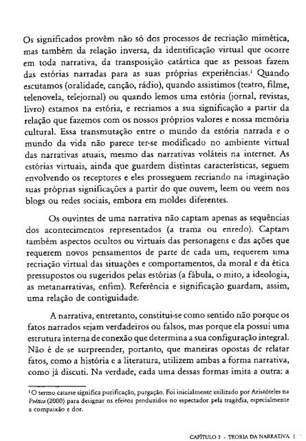 O RETORNO DA NARRATIVA. Análise crítica da narrativa. MOTTA, Luiz Gonzaga.