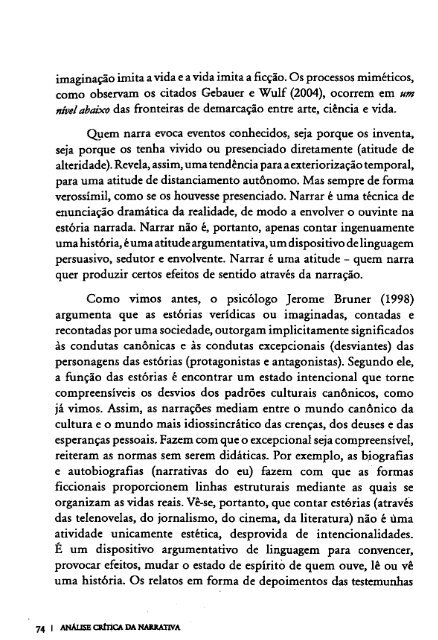 O RETORNO DA NARRATIVA. Análise crítica da narrativa. MOTTA, Luiz Gonzaga.