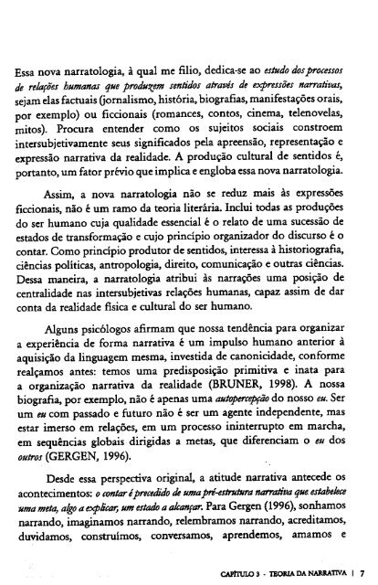 O RETORNO DA NARRATIVA. Análise crítica da narrativa. MOTTA, Luiz Gonzaga.