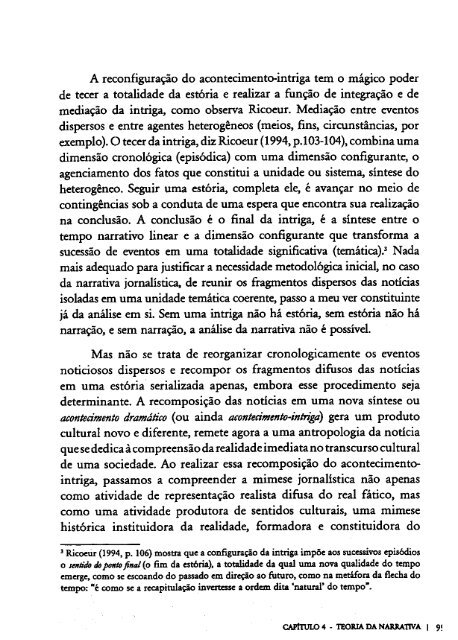 O RETORNO DA NARRATIVA. Análise crítica da narrativa. MOTTA, Luiz Gonzaga.