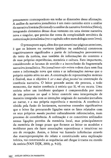 O RETORNO DA NARRATIVA. Análise crítica da narrativa. MOTTA, Luiz Gonzaga.