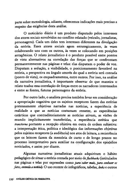 O RETORNO DA NARRATIVA. Análise crítica da narrativa. MOTTA, Luiz Gonzaga.