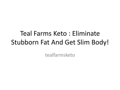 Teal Farms Keto Website