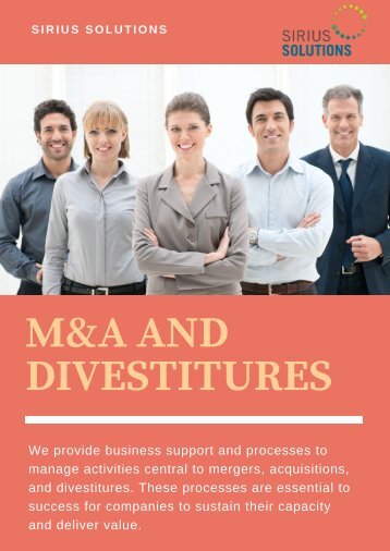 Proven Expertise in M&A and Divestitures | Sirius Solutions