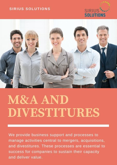 Proven Expertise in M&A and Divestitures | Sirius Solutions