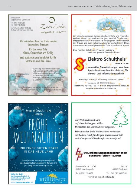 Weilroder Gazette Weihnachten/Januar/Februar 2019