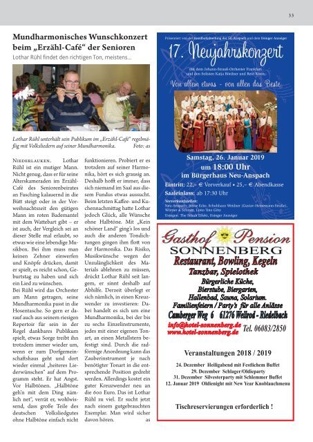 Weilroder Gazette Weihnachten/Januar/Februar 2019