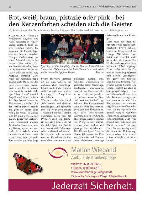 Weilroder Gazette Weihnachten/Januar/Februar 2019