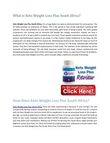 Keto Weight Loss Plus South Africa