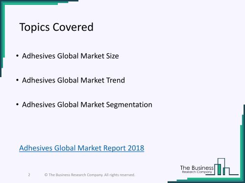 Adhesives Global Market Report 2018