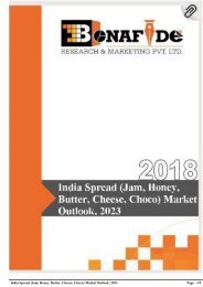 India Spread (Jam, Honey, Butter, Cheese, Choco) Market Outlook, 2023