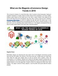 What are the Magento eCommerce Design Trends in 2018