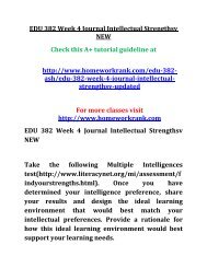 EDU 382 Week 4 Journal Intellectual Strengthsv NEW