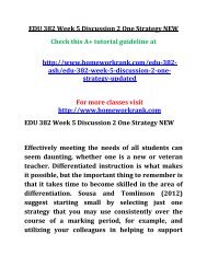EDU 382 Week 5 Discussion 2 One Strategy NEW