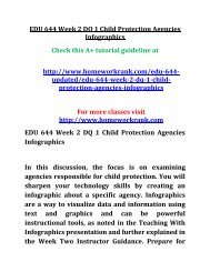 EDU 644 Week 2 DQ 1 Child Protection Agencies Infographics