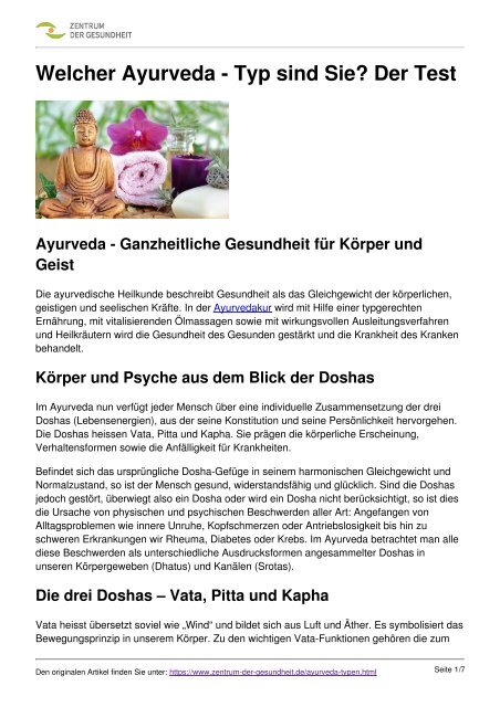 Welcher Ayurveda Typ Bin Ich